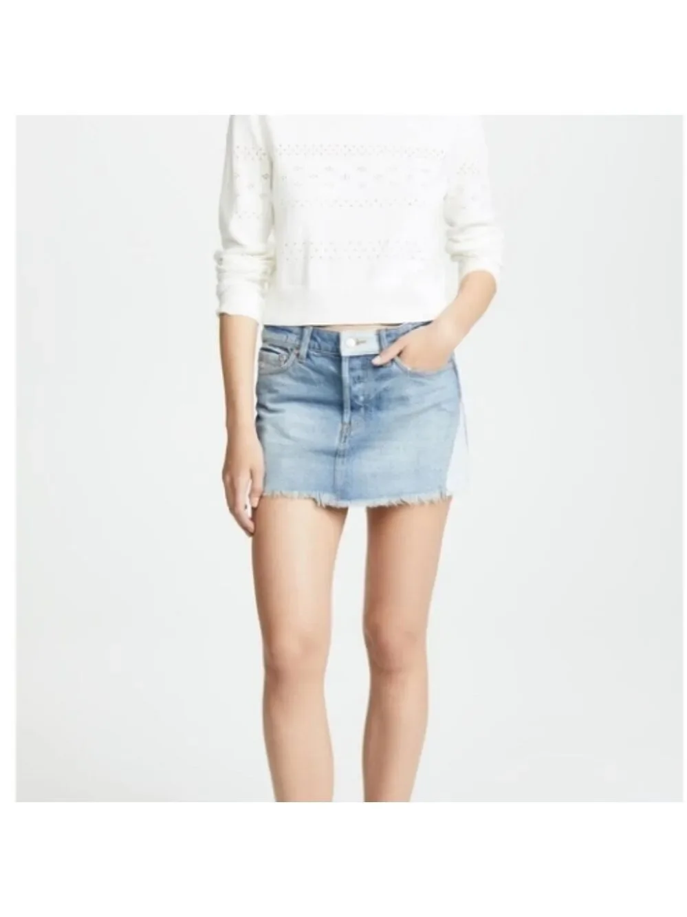 Free People WE THE FREE PATCHED DENIM MINI SKIRT size 26